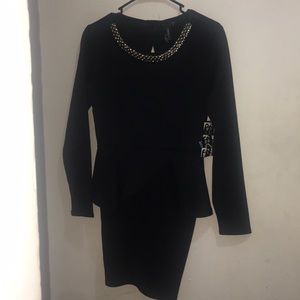 Mid length black dress